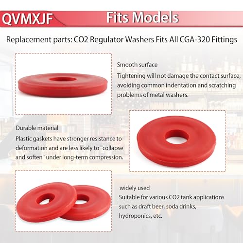 Nylon CO2 Regulator Washers for CGA-320 Fittings, 15 Pack - 3/4 inch OD