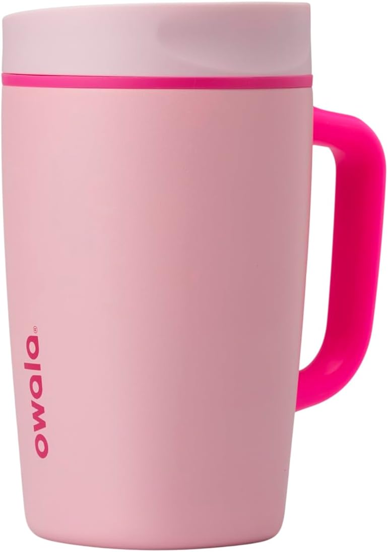 Owala SmoothSip Slider Travel Mug - 12oz Stainless Steel Insulated, Leak Proof, Hot & Cold Drinks, BPA Free