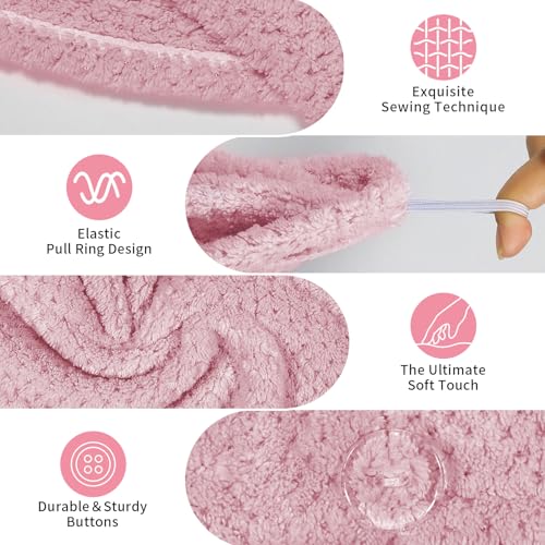 My Novel Things 3 Pack Microfiber Hair Towels for Curly Hair - Pink, White, Purple