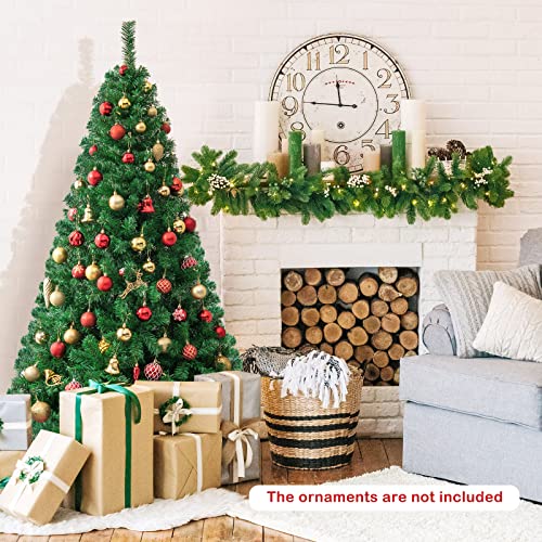 6ft Artificial Christmas Tree - 650 Lush Branch Tips & Metal Stand