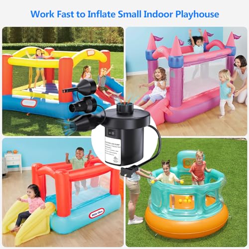 Electric Air Pump for Inflatables & Air Mattress with 3 Nozzles (110V)