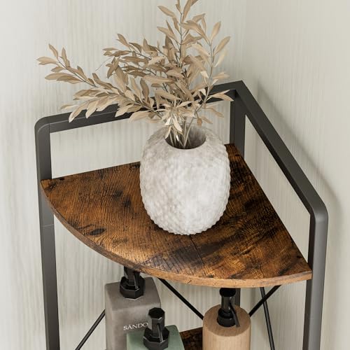 6-Tier Tall Corner Bookshelf, 78-Inch Industrial Metal Storage Display Stand