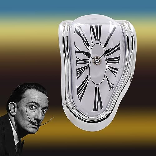 FAREVER Rome Silver Melting Clock Salvador Dali Surreal Desk Decor Gift