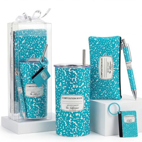 Sieral Light Blue Back to School Teacher Gift Set with Insulated Tumbler & Accessories