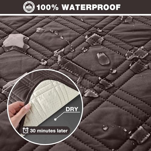 100% Waterproof 3-Seater Recliner Sofa Cover - Non-Slip Couch Slipcover