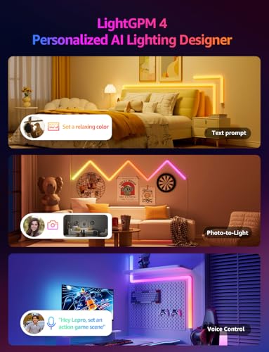 Lepro WL1 AI Smart RGB Wall Lights 6+2 | Voice Control, Wi‑Fi/Bluetooth, LightBeats Music Sync