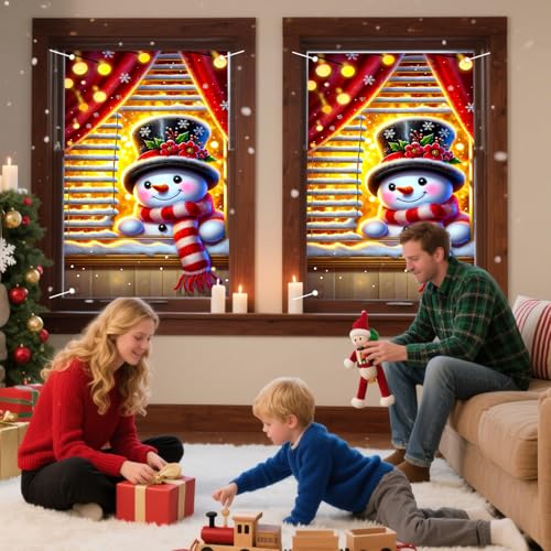 Nuxovilar hd05694 Snowman Christmas Window Cover Banner 31x47in Polyester