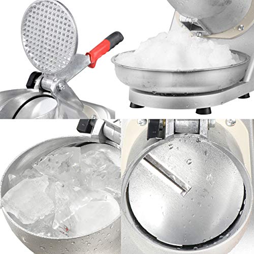 Saicool Silver Electric Ice Shaver Machine 300W 2000RPM Snow Cone Maker