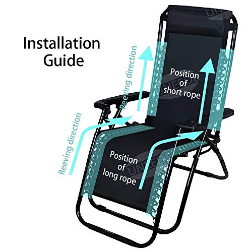 Universal Zero Gravity Chair Replacement Cord Kit - 4 Pack Elastic Bungee Laces