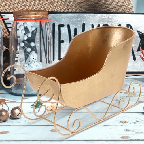 Christmas Mini Iron Sleigh Decor for Holiday Table & Desktop Festive Decor