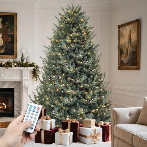 6ft Pre-Lit Artificial Blue Spruce Christmas Tree with Remote & 11 Light Modes