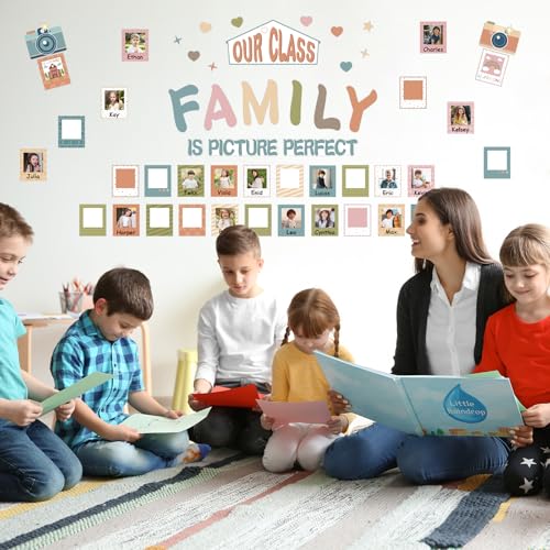 Boho Classroom Bulletin Board Photo Display Set - 56 Piece Teacher Decor