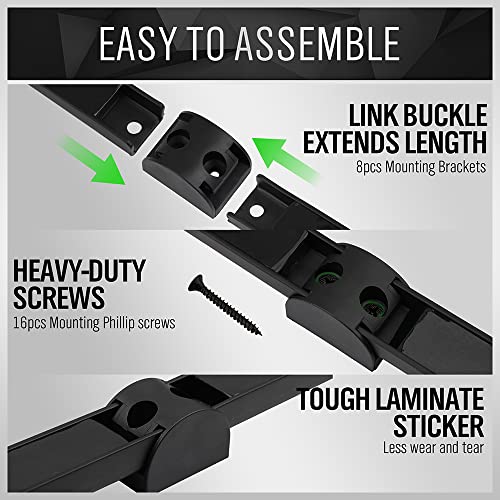 4-Piece 12-Inch Magnetic Tool Holder Wall Mount Storage Rack