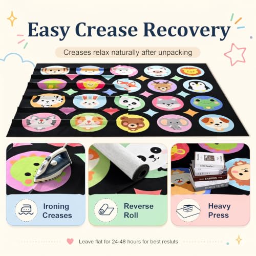 8x10 Classroom Seating Rug with 20 Animal Spots for Preschool Kids