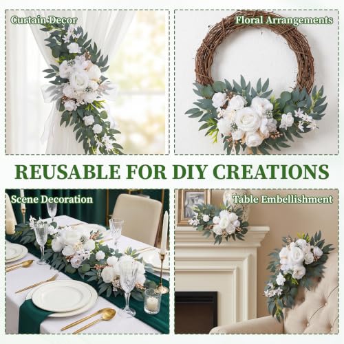 2-Piece Artificial Wedding Arch Flower Swag Set for Welcome Sign Decor