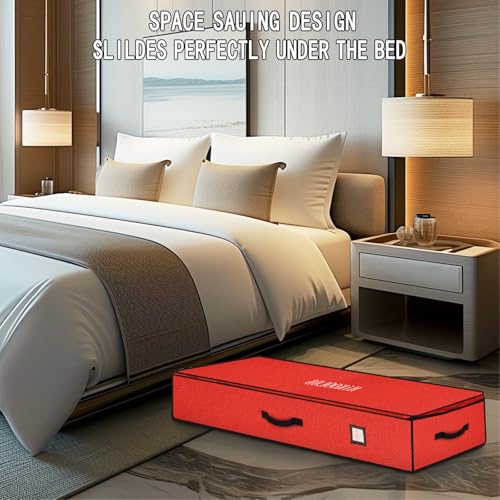 Wrapping Paper Storage Container Heavy Duty Oxford Red Holiday Organizer