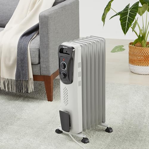 Portable Oil-Filled Radiator Heater 1500W with 7 Fins