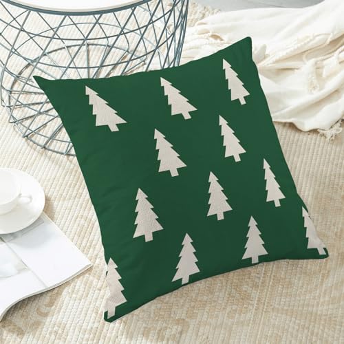 BETGINY Sage Green Christmas 18x18 Inch Pillow Covers Pack of 2 Decorative Linen Holiday Cushion Cases