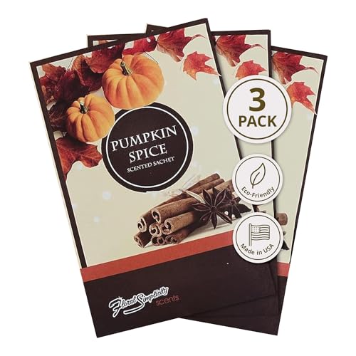 Pumpkin Spice Scented Sachets - Long-Lasting Home Fragrance Bags (3 Pack)