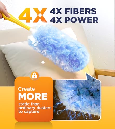 Heavy Duty 360 Microfiber Duster Starter Kit - 20 Refills with Handle