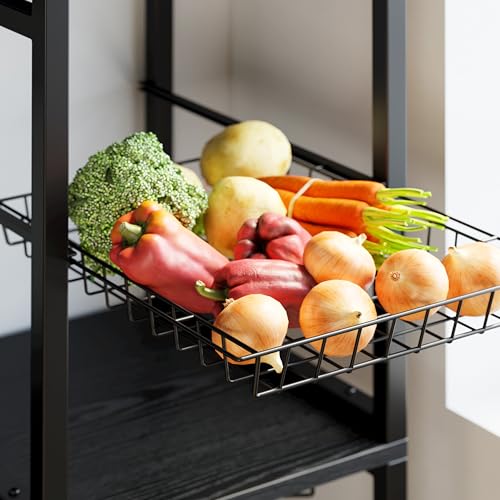 45-Inch Kitchen Bakers Rack with Power Outlet, Coffee Bar and Storage Cabinets