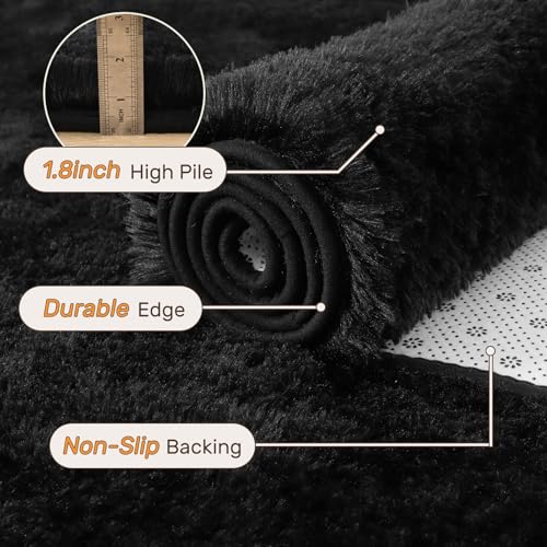 5x7 Ultra Soft Shag Area Rug, Non-Slip Plush Carpet for Bedroom and Living Room