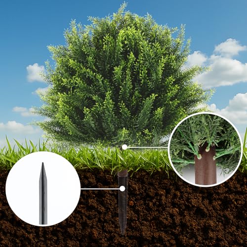 24-Inch Artificial Topiary Trees, Set of 2 UV-Resistant Faux Shrubs
