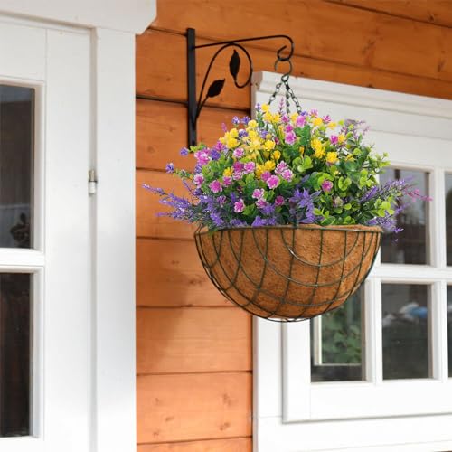 12 Pcs Artificial Outdoor Flowers - UV Resistant Faux Plants for Home Decor