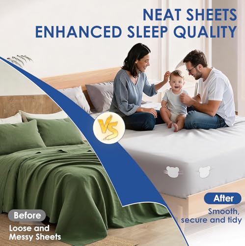 Patented Bed Sheet Holders with Lock System for Fitted Sheets
