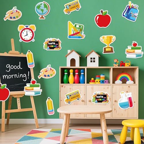 60-Piece Back to School Bulletin Board Cutouts with 150 Glue Points
