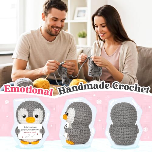 Handmade Crochet Penguin Gift for Long Distance Relationship Couples