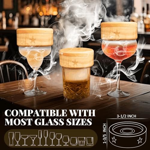 Semderm Whiskey Smoker Kit with Torch - Old Fashioned Cocktail & Bourbon Infuser Set, 2 Glasses, Wood Chips