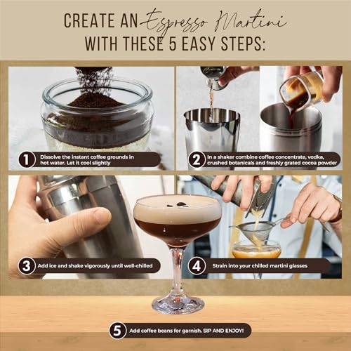 Espresso Martini Cocktail Kit Gift Set with Glassware & Ingredients