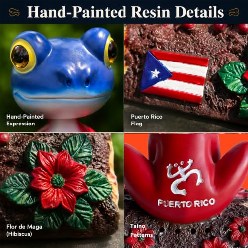 Puerto Rico Coqui Frog Bobblehead with Sound - 7.9-Inch Hand-Painted Resin
