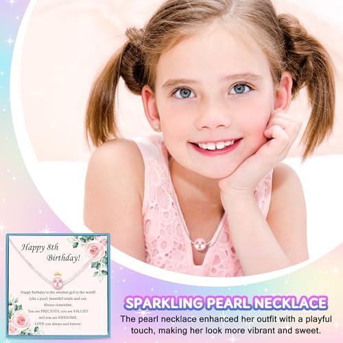 Launrada 8 Year Old Girl Birthday Gift Set - Trendy 8th Birthday Accessories & Toys (8 Year Old Style)