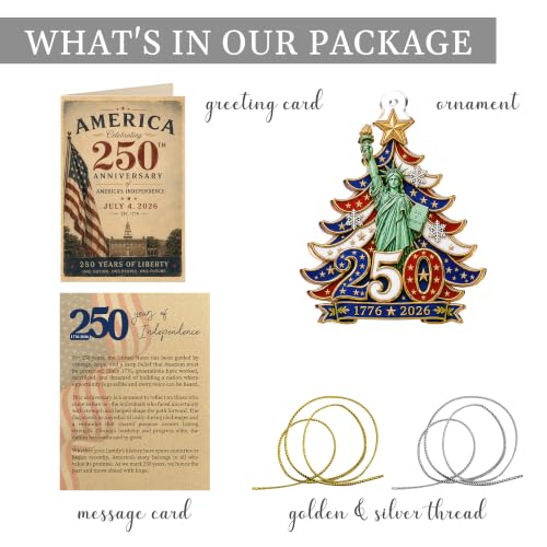 250th Anniversary USA Patriotic Christmas Ornament - Durable Acrylic Keepsake