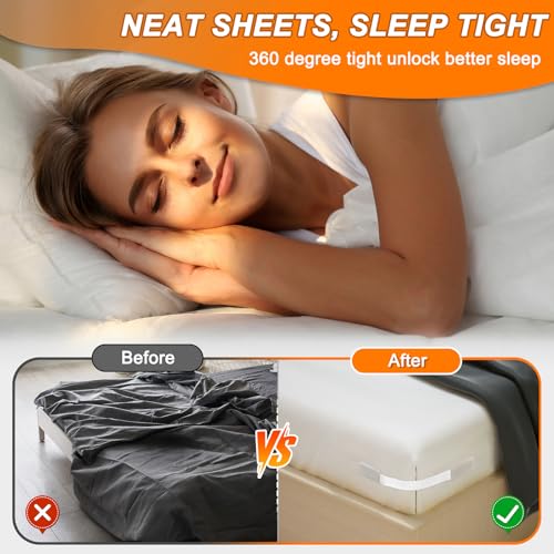 Heavy Duty Bed Sheet Holder Straps - Anti-Slip Corner Fasteners, 4 Pack