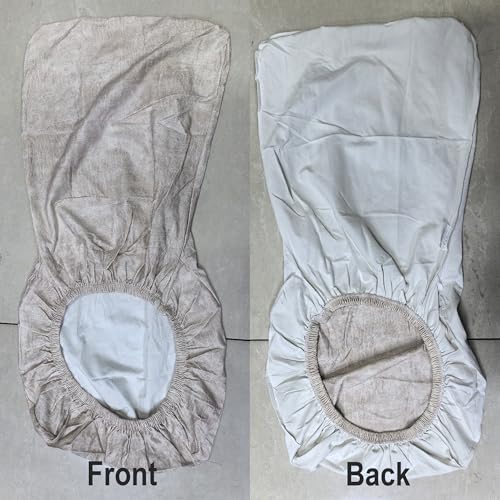 Stretch Bar Stool Covers with Backs - Set of 4 Khaki & White