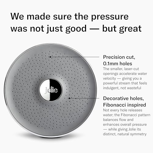 Filtered Showerhead for Hair and Skin Health, High Pressure Brushed Steel