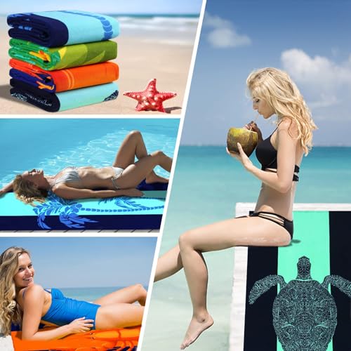 Oversized Beach Towel Set, 36 x 72 Inch Soft Microfiber Pool Towels (2 Pack)
