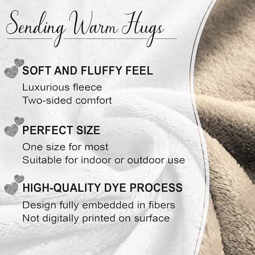 Plush Wearable Blanket for Women, 73x47 Inch Cozy Microfiber Throw