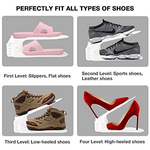 Adjustable Shoe Slots Organizer - 20 Pack Double Deck Space Saving Rack