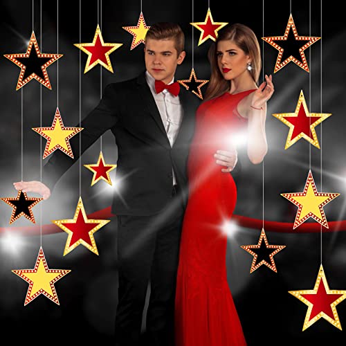 90 Pcs 6-Inch Glitter Star Cardboard Cutouts for Movie Night Party Decor