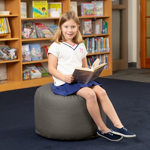 Vinyl Pouf Seating for Kids - Compact Soft Floor Cushion for Classrooms