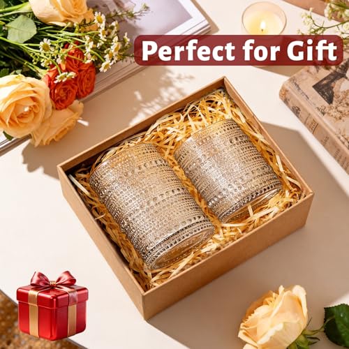 Vintage Hobnail Drinking Glasses Set, 12-Piece Clear Glassware Collection