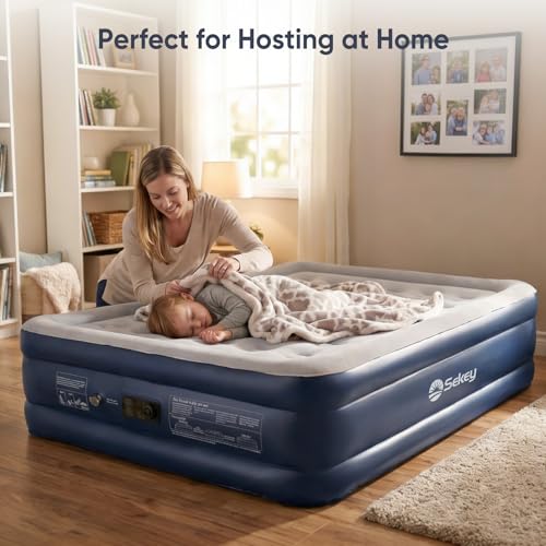 Full Air Mattress with Built-In Pump - 16 Raised Inflatable Guest Bed