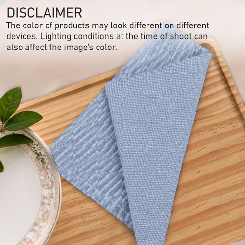 Cloth Napkins Set of 6, 18x18 Inch Washable Polycotton Dinner Napkins