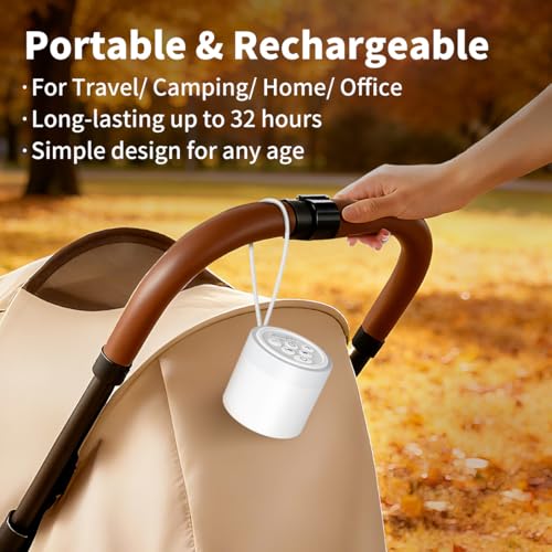 Mini Portable White Noise Machine with 30 Soothing Sounds & Timer