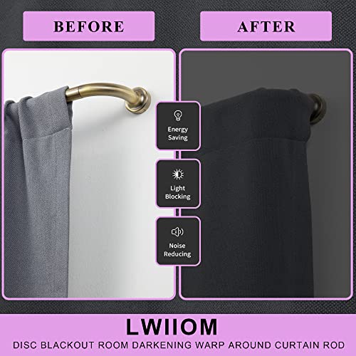 Adjustable Wrap-Around Curtain Rod, Antique Bronze Metal Window Drape Rod