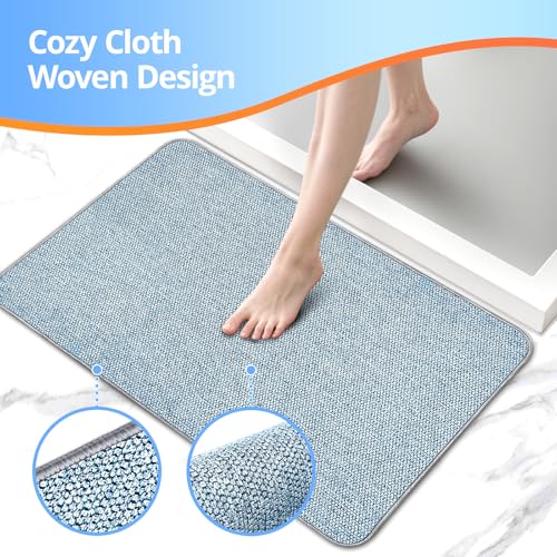2-Pack Ultra-Thin Non-Slip Bathroom Rugs, 17x27 Inch Absorbent Bath Mats